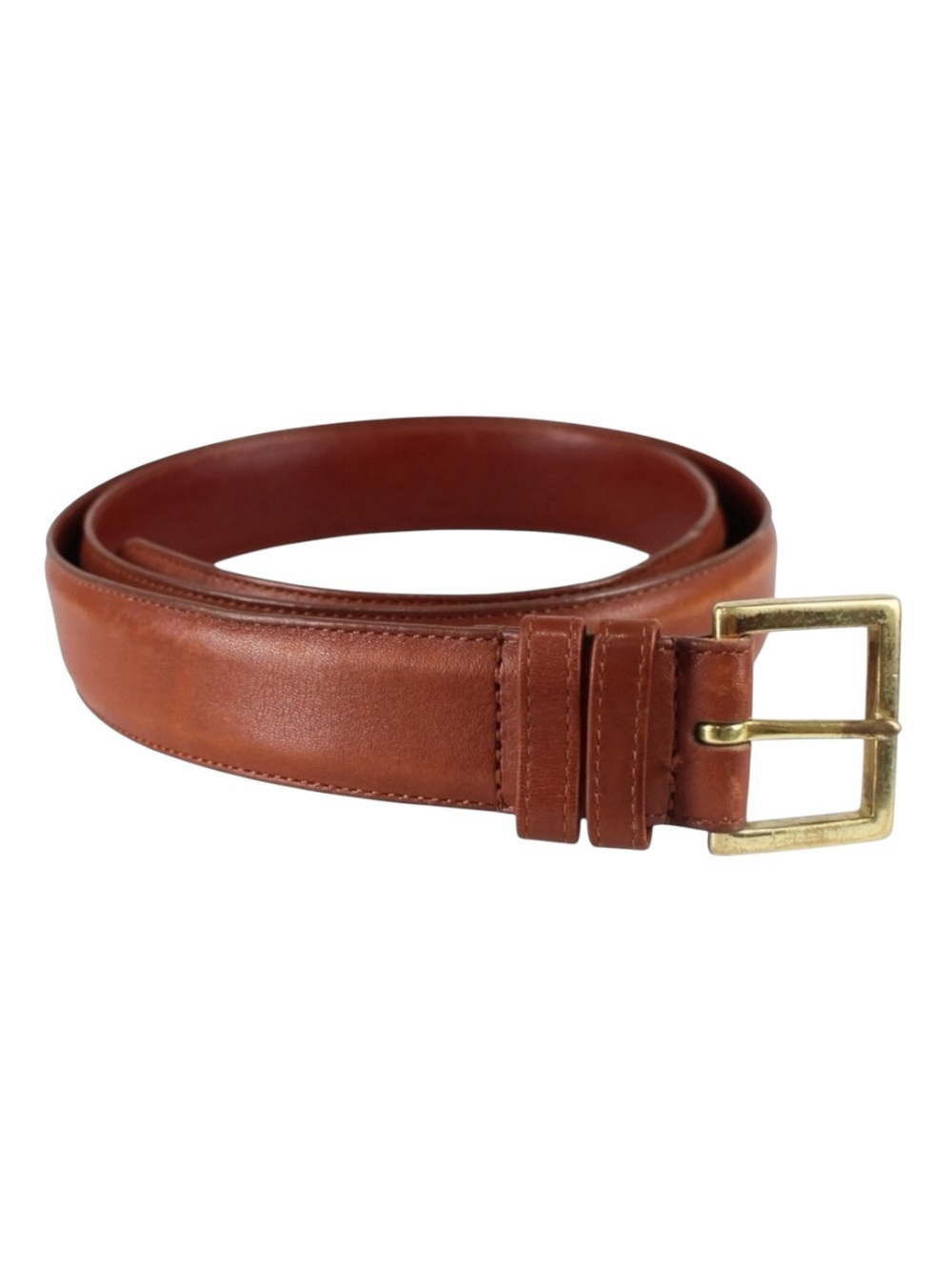 Vintage Coach Rust Brown Glove-Tanned Leather Belt Brass Buckle Size 38 USA